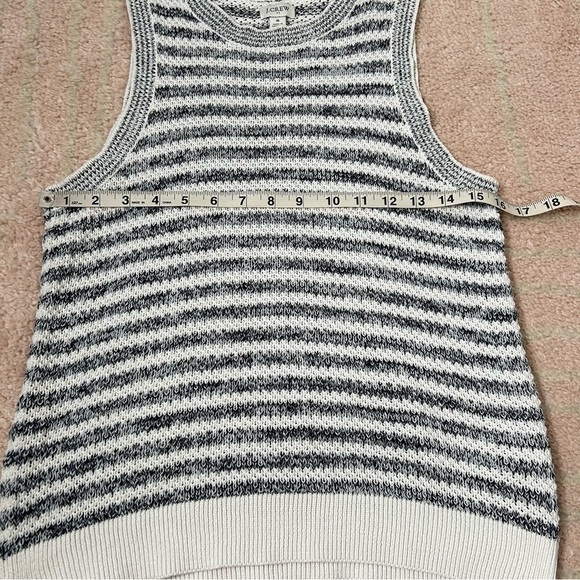 J. Crew Blue White Stripe Knit Sweater Vest Top Size Small Preppy Fall Office - Picture 6 of 9
